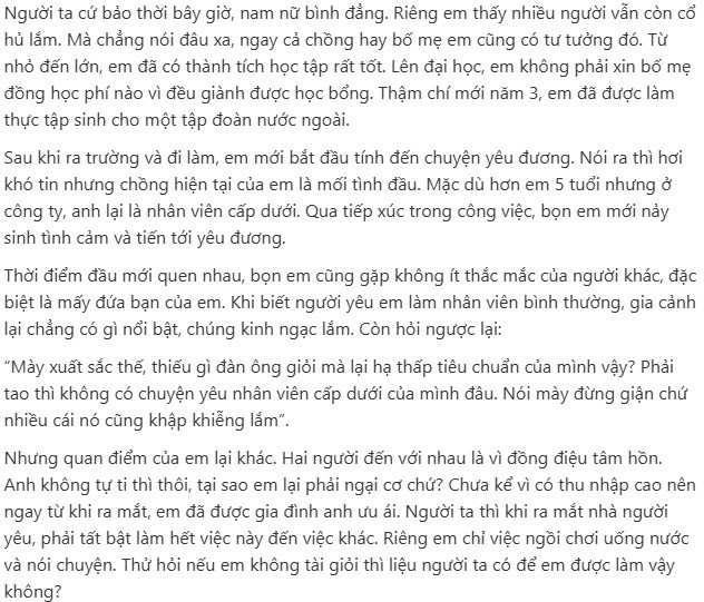 Chồng bắt vợ bỏ lương nghìn đô về làm văn phòng tháng 7 triệu Kiếm tiền giỏi hơn chồng có gì hay