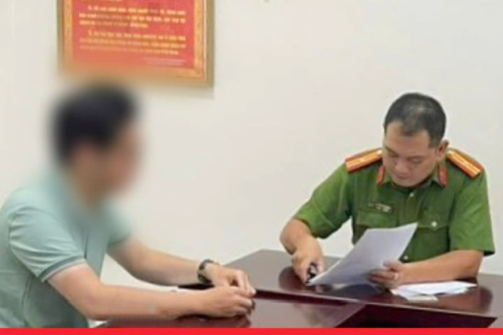 P.D. tại cơ quan công an. (Ảnh: Công an TP Hà Nội)