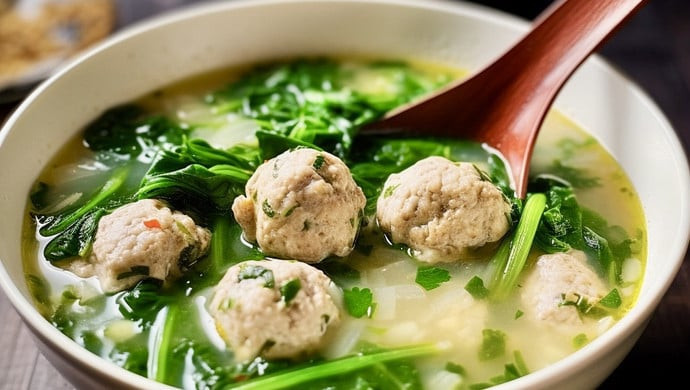 Một món ngon từ rau chân vịt rất thích hợp dùng trong mùa hè. (Ảnh: Douguo)