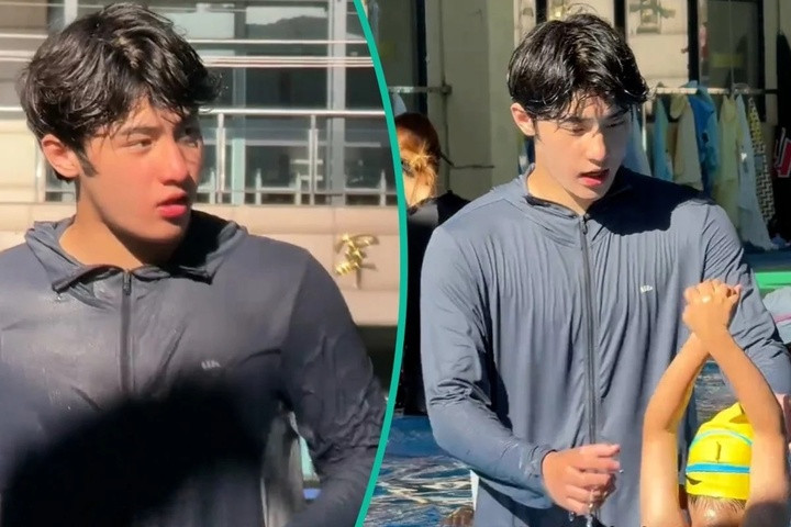 Huấn luyện viên bơi lội họ Trần làm việc tại Trường thể thao Chen Jinglun ở Hàng Châu. (Ảnh: Weibo)