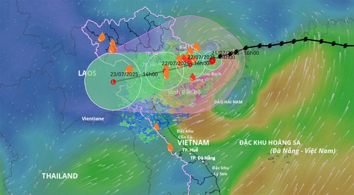 Bão số 3 Wipha có thể mạnh lên cấp 10-11, giật cấp 14. (Nguồn: VNDMS)