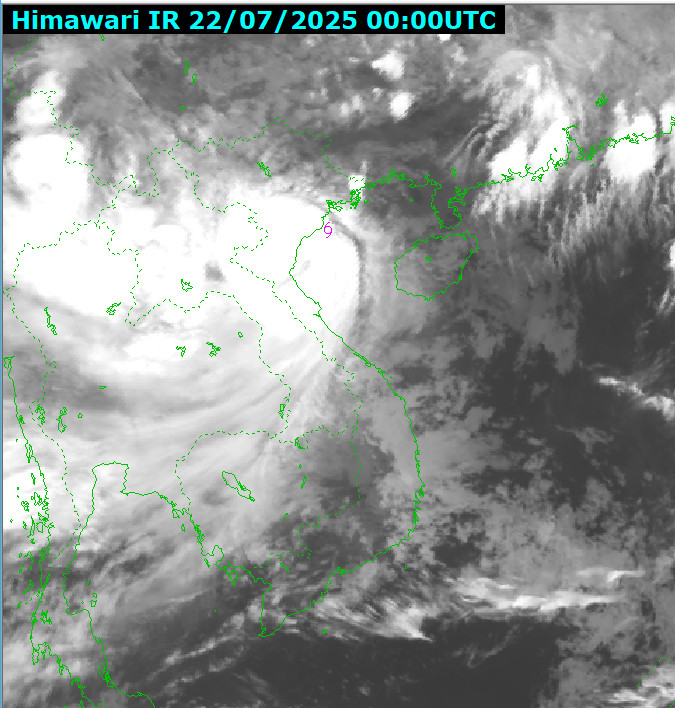 Từ sau 10h hôm nay, bão số 3 Wipha sẽ đổ bộ đất liền. (Nguồn: NCHMF)