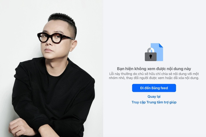 Facebook cá nhân của Công Trí biến mất sau thông tin bị bắt vì ma tuý.