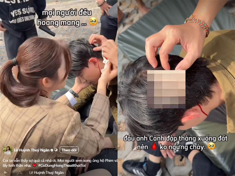 Thúy Ngân hốt hoảng khi Võ Cảnh chảy máu đầu- Ảnh 1.