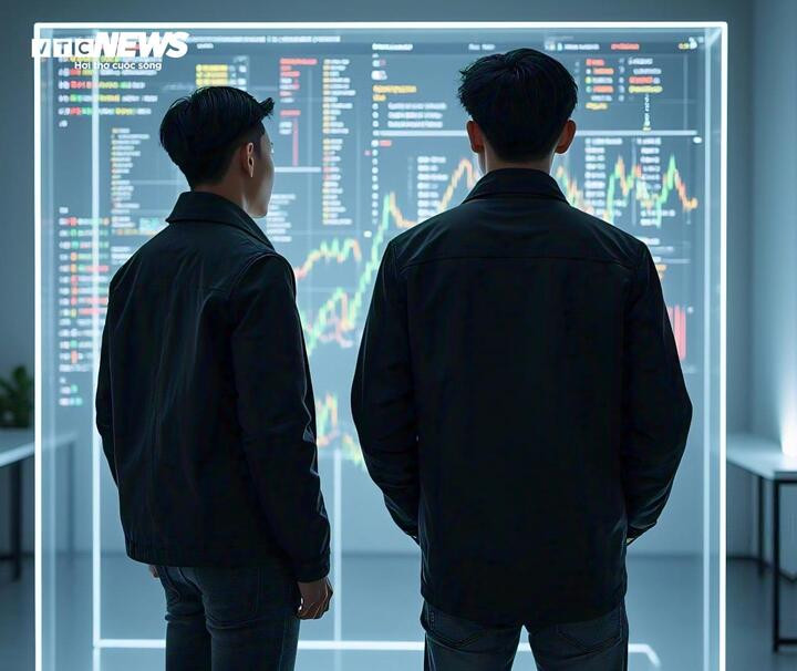 Chứng khoán Việt Nam lập kỷ lục cao nhất mọi thời đại khiến tài sản của nhiều nhà đầu tư Gen Z tăng. (Ảnh minh họa: Al)