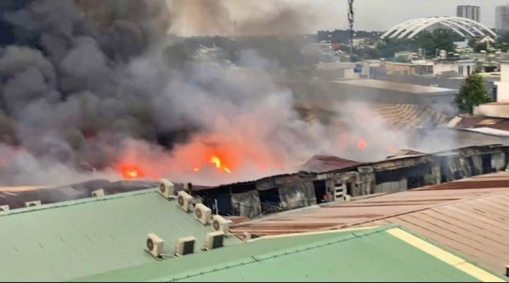 Hiện trường vụ hoả hoạn tại xã Bình Hưng.