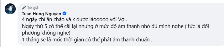 Tuấn Hưng hiện ra sao sau ca nhập viện phẫu thuật