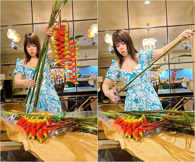 Bình hoa cắm lúc 1h đêm của vợ Mạnh Trường có gì đặc biệt? - Ảnh 2.