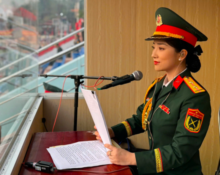 Thượng úy Ngọc Hân từng hai lần góp mặt trong các sự kiện diễu binh trọng đại tại Điện Biên.