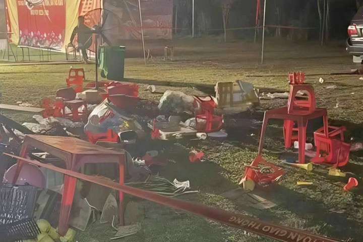 Hiện trường nơi xảy ra vụ tai nạn.