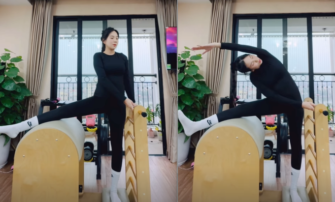 MC Mai Ngọc tập pilates giữ dáng gọn gàng suốt thai kỳ - Ảnh 1.