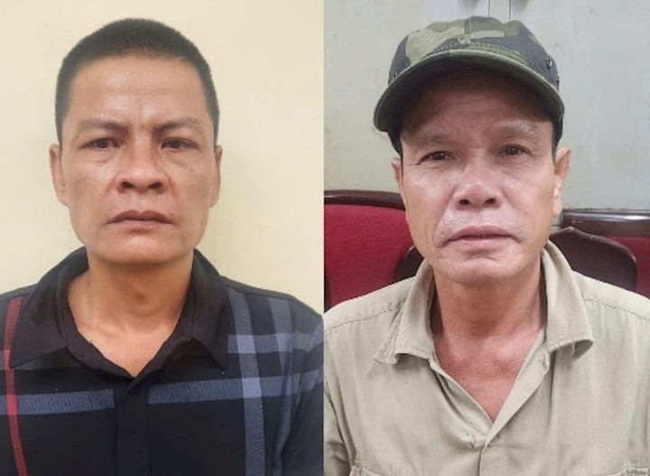 Huy và Thắng tại cơ quan công an.