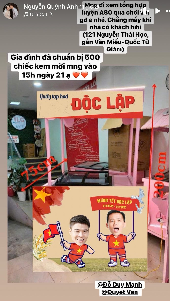 Vợ chồng Đỗ Duy Mạnh chơi lớn tặng quà đặc biệt cho người dân đi xem tổng hợp luyện diễu binh