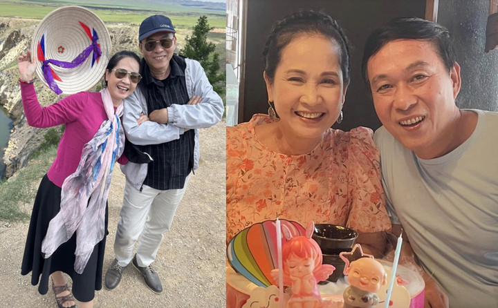 Vợ chồng NSƯT Đỗ Kỷ - NSND Lan Hương vẫn mặn nồng sau nhiều năm kết hôn.