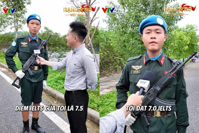 2 chiến sĩ tham gia diễu binh gây bùng nổ MXH với màn trả lời phỏng vấn bằng tiếng Anh trên VTV
