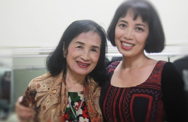 Trà Giang và con gái - nghệ sỹ piano Bích Trà.