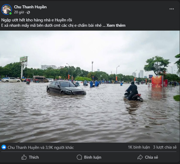 Vợ Quang Hải phát ngôn tranh cãi liên quan đến bão số 5 để câu tương tác