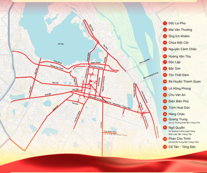 Các tuyến đường cấm triệt để phương tiện. (Ảnh: Cổng TT Chính phủ)