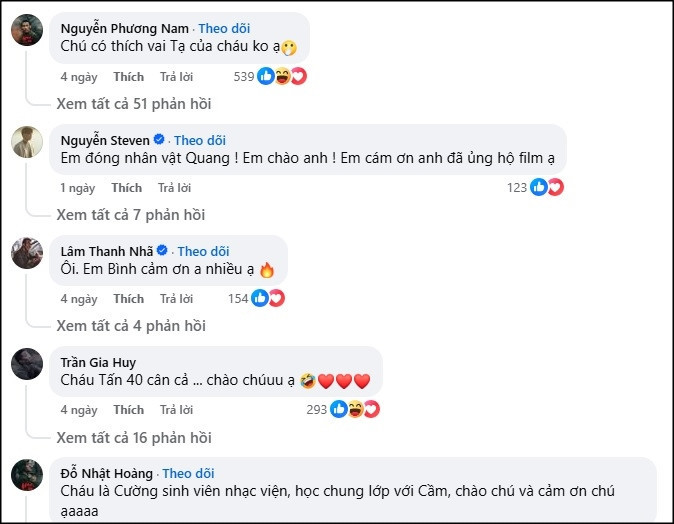 Nam ca sĩ Vbiz đi xem Mưa Đỏ 2 lần được toàn bộ dàn cast vào cảm ơn