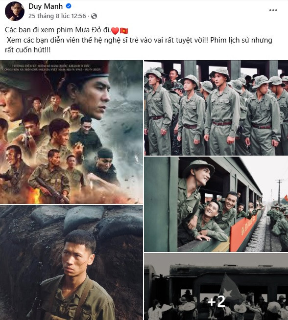 Nam ca sĩ Vbiz đi xem Mưa Đỏ 2 lần được toàn bộ dàn cast vào cảm ơn