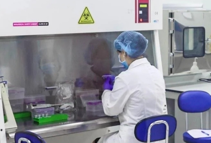 Nhân viên y tế giám định ADN cho khách hàng. (Ảnh minh hoạ: CH)