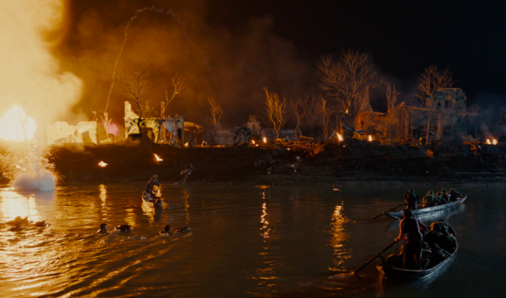 Các đại cảnh trên sông Thạch Hãn là phần khiến chị và ê-kíp căng thẳng nhất.