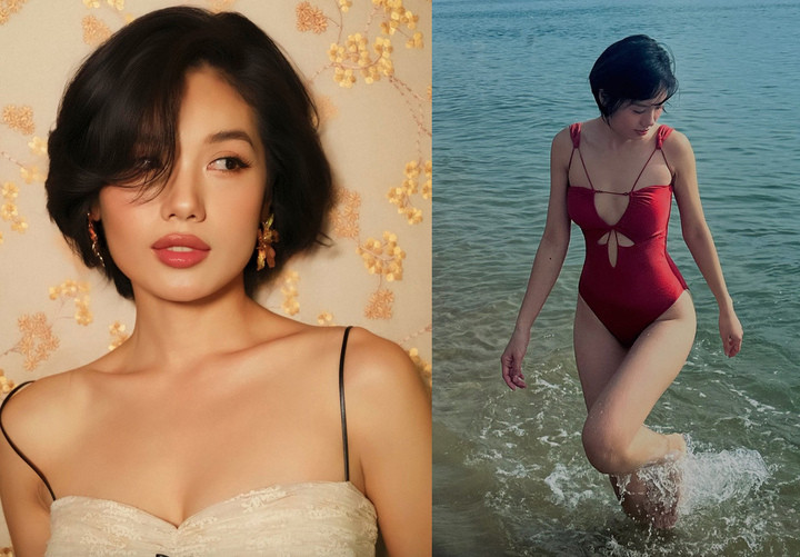 Trâm Anh sở hữu sắc vóc nổi bật.