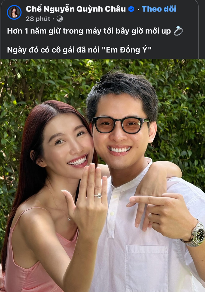 Á hậu Quỳnh Châu khoe nhẫn đính hôn chính thức nhận lời cầu hôn sau hơn 1 năm giữ kín