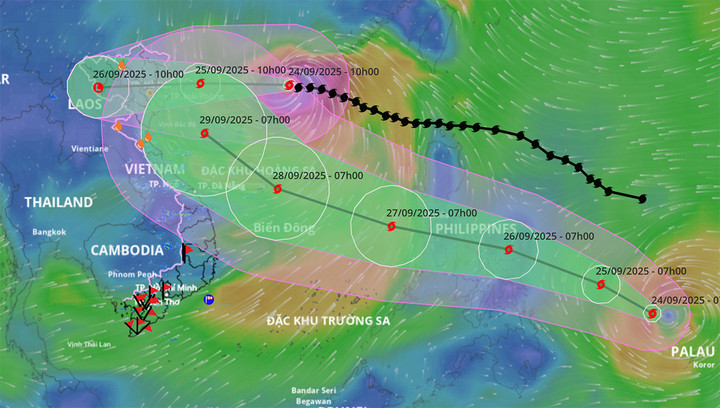 Ngay sau bão số 9 Ragasa, Biển Đông lại đón bão số 10 Bualoi. (Nguồn: Hệ thống giám sát thiên tai Việt Nam)