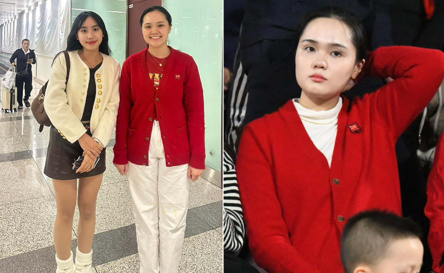 Lên đồ giản dị ra đón chồng nhan sắc vợ Đỗ Duy Mạnh khiến nhiều người ngã ngửa