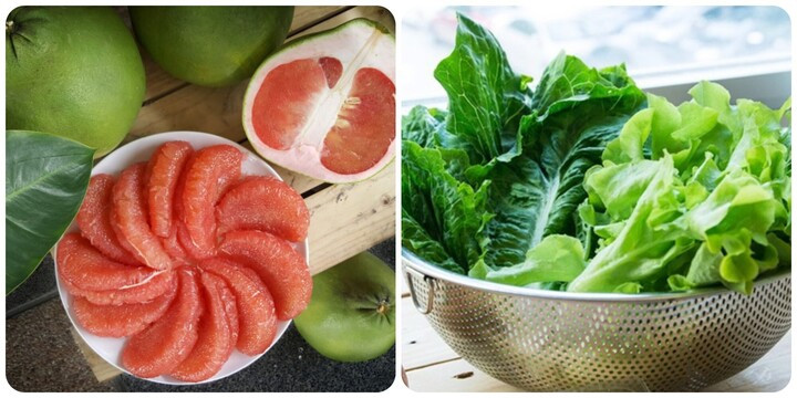Bưởi và rau lá xanh là những thực phẩm làm sạch gan rất hiệu quả