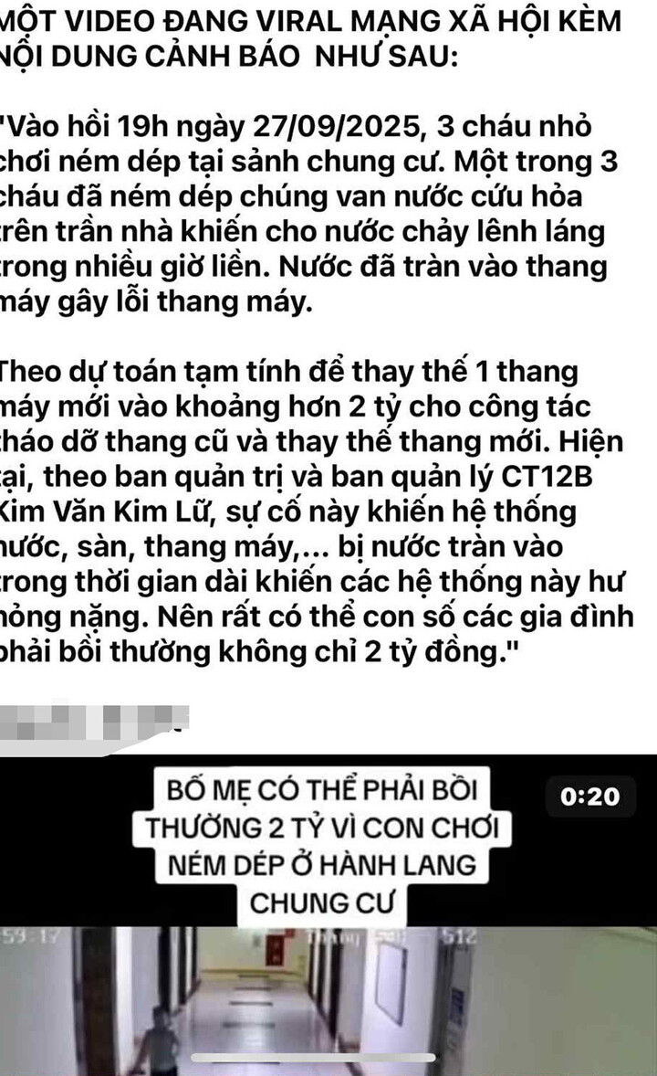 Ba bé trai ném dép làm hỏng 2 thang máy chung cư, xôn xao tin đồn 'đền' 2 tỷ - 1