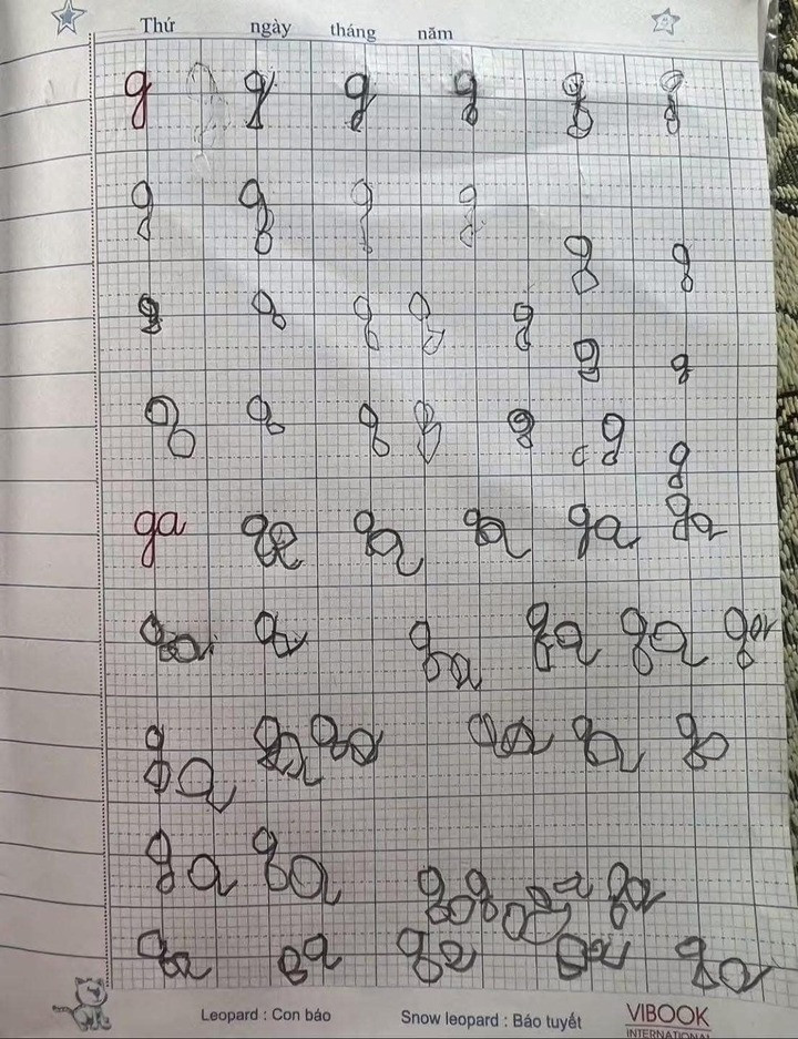 Dạy con lớp 1 tập viết, tôi suýt xuất huyết não - 2