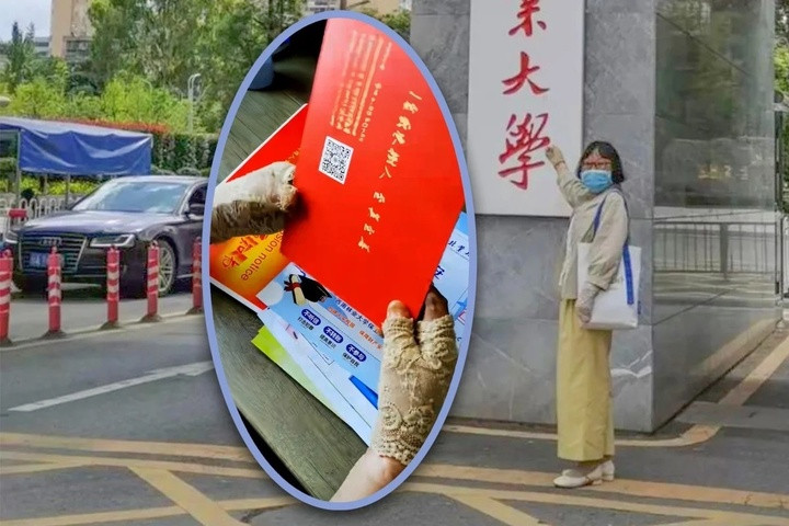 Học sách do con trai thi trượt để lại, bà Yang đỗ thạc sỹ luật.