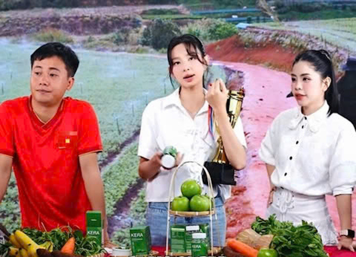 Hoa hậu Thùy Tiên, Quang Linh Vlogs, Hằng Du Mục trong đoạn video quảng cáo sản phẩm.