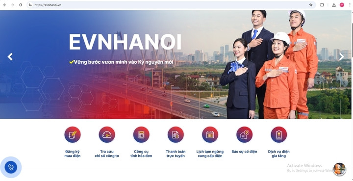 Khách hàng có thể tra cứu hóa đơn tiền điện trên website của EVN. (Ảnh chụp màn hình)