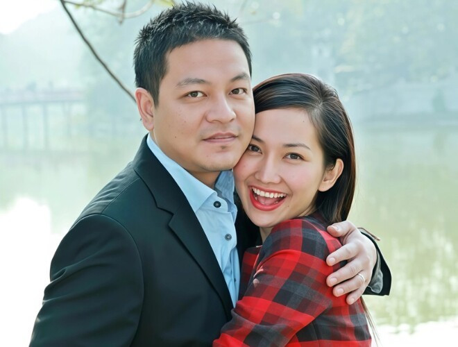 Diễn viên Kim Hiền và chồng cũ Andy.