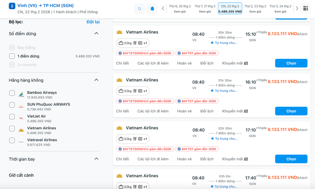 Bất ngờ giá vé máy bay chặng TPHCM – Hà Nội dịp Tết插图2 Screenshot_969.png