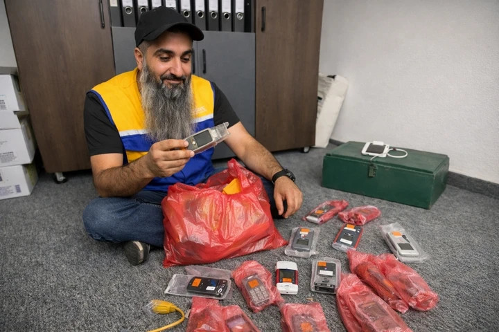 Người đàn ông nhận kiện hàng toàn điện thoại Nokia lỗi thời.