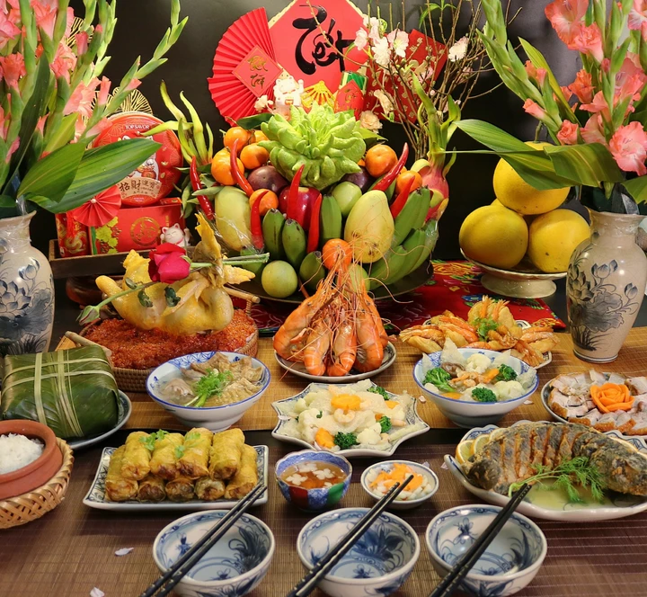 Gợi ý mâm lễ cúng mùng 1 Tết Nguyên đán. (Ảnh: Thu Hương Vũ)