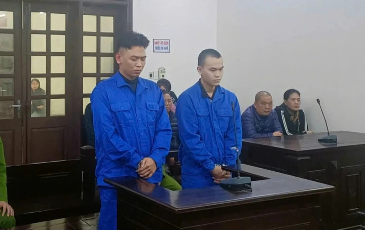 Nguyễn Văn Thiên và Nguyễn Long Vũ tại toà.