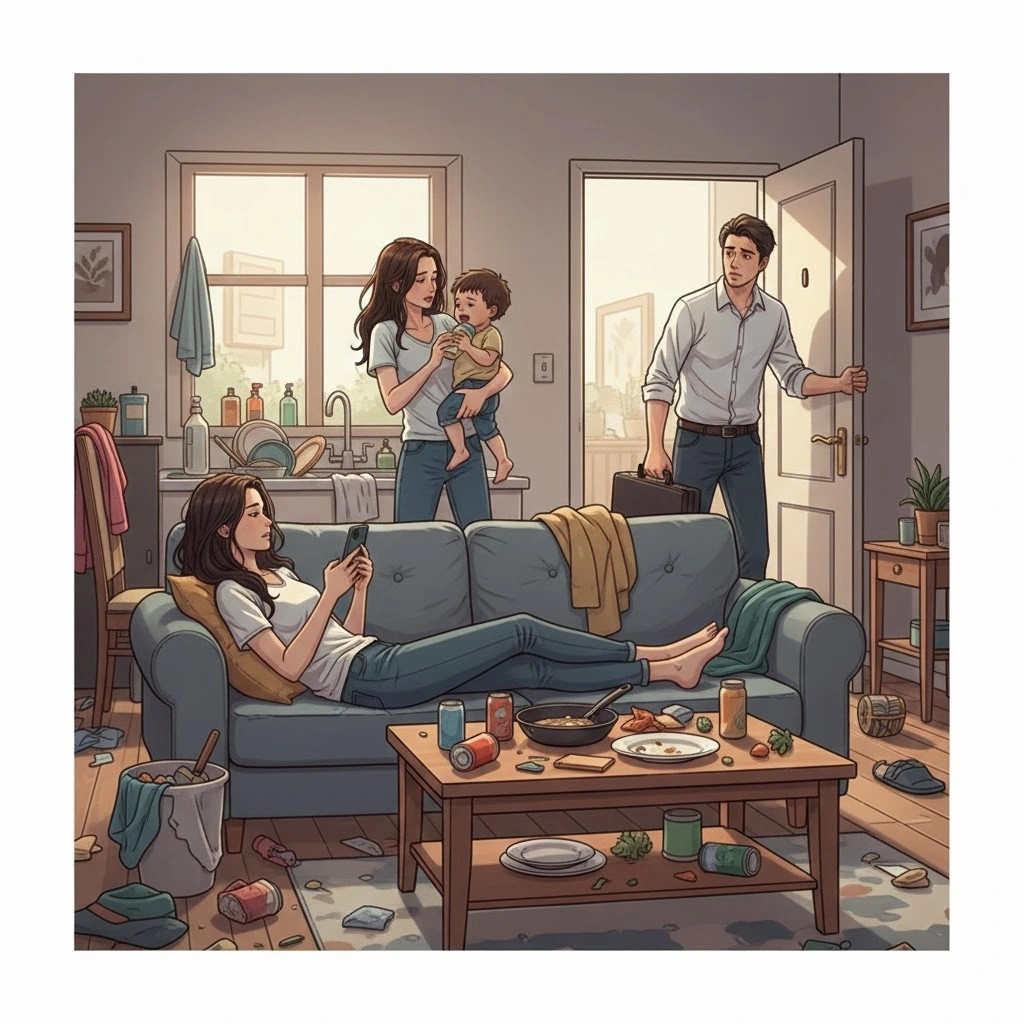 O chung voi em vo, toi met moi khi nha minh thanh nha tro mien phi hinh anh 1