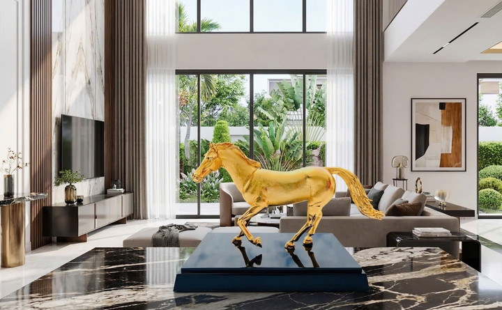 Tượng ngựa vàng an nhiên có giá từ 8 triệu đến 18,5 triệu đồng.