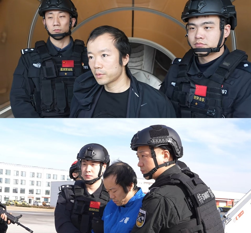 Hình ảnh “ông trùm” Chen Zhi bị áp giải về Trung Quốc - Ảnh 1.