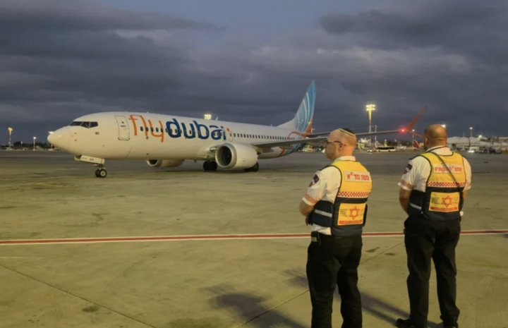 Chuyến bay giải cứu của flydubai đối với chuyến bay bị cướp FZ1073 đã hạ cánh xuống Israel vào ngày 30/9/2026. (Ảnh: MDA)