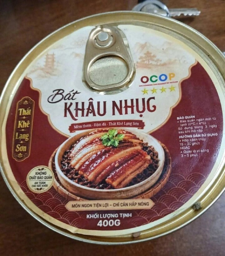 Bao bì sản phẩm Bát Khâu Nhục sử dụng tên gọi Thất Khê, Lạng Sơn và in biểu trưng OCOP 4 sao, hiện đang được cơ quan chức năng xác minh