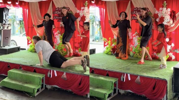 Dân mạng khen ngợi anh dù hát chưa thạo tiếng Việt nhưng rất thân thiện và quẩy cực vui. (Ảnh chụp màn hình)