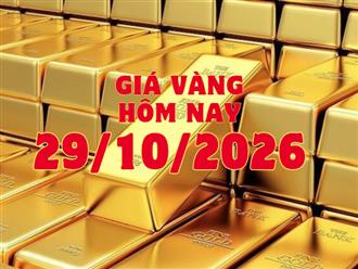 Giá vàng hôm nay, ngày 29/10/2026: Nguy cơ quay đầu giảm tiếp