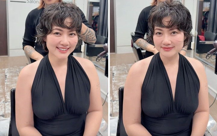 Ngọc Lan thay đổi bản thân với kiểu tóc ngắn cá tính.