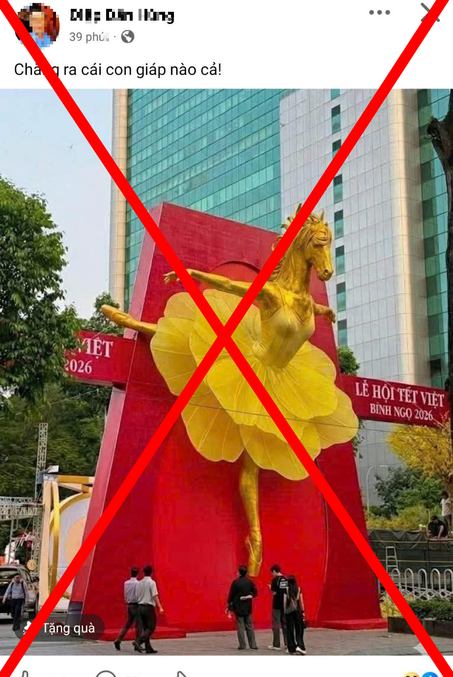 Linh vật ngựa ở TPHCM bị “mặc váy” bằng AI, chủ tài khoản Facebook lãnh phạt插图 Linh vật ngựa ở TPHCM bị “mặc váy” bằng AI, chủ tài khoản Facebook lãnh phạt - Ảnh 1.